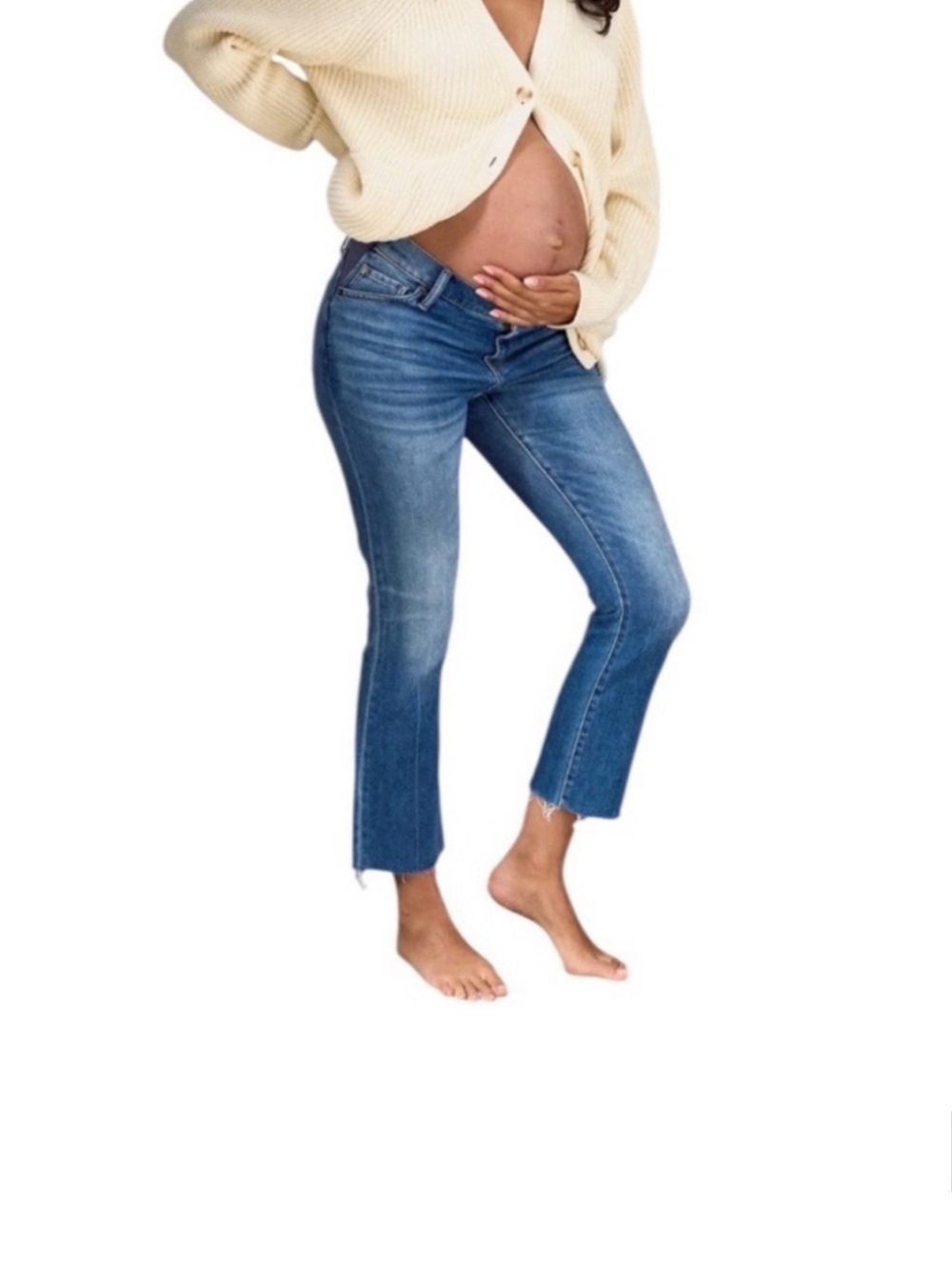 Hatch Maternity Cropped Straight Jeans